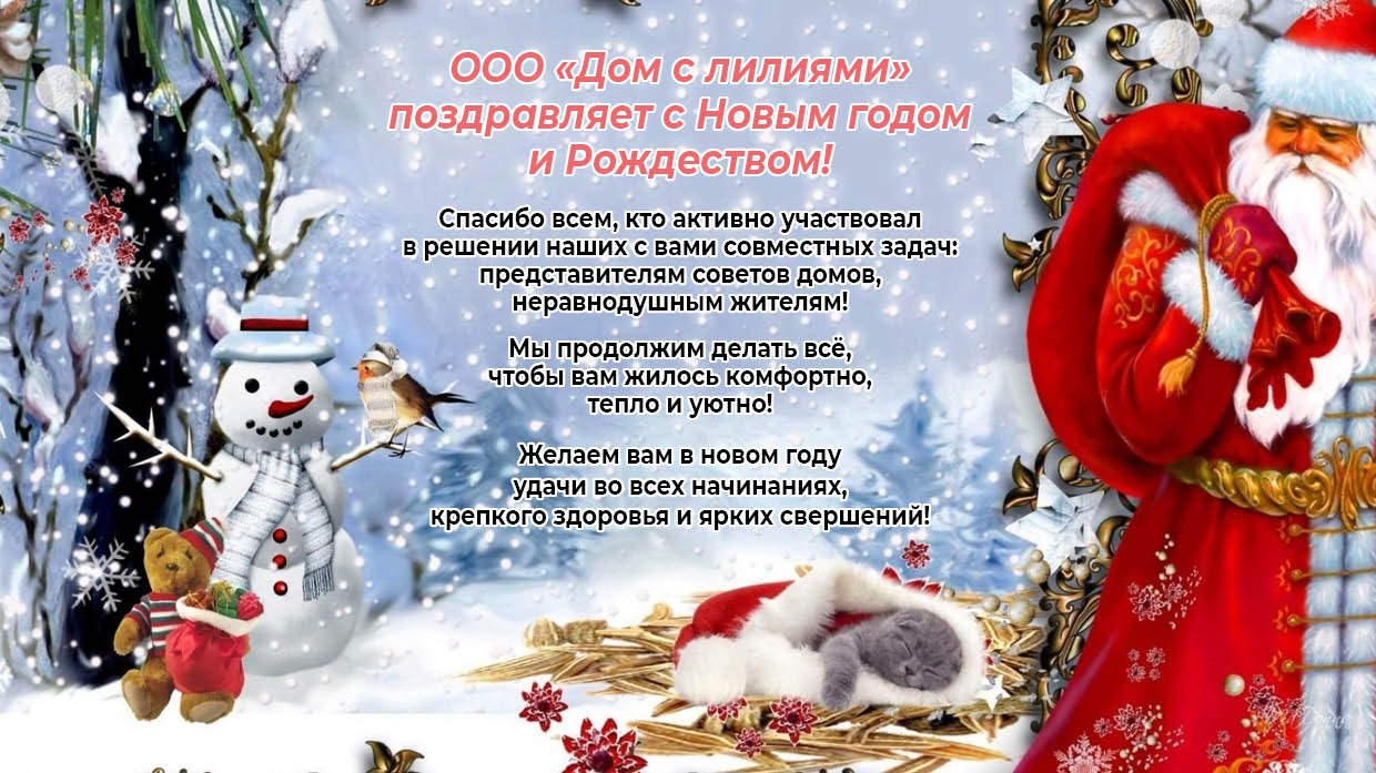 Дорогие жители! С новым 2025 годом и Рождеством!